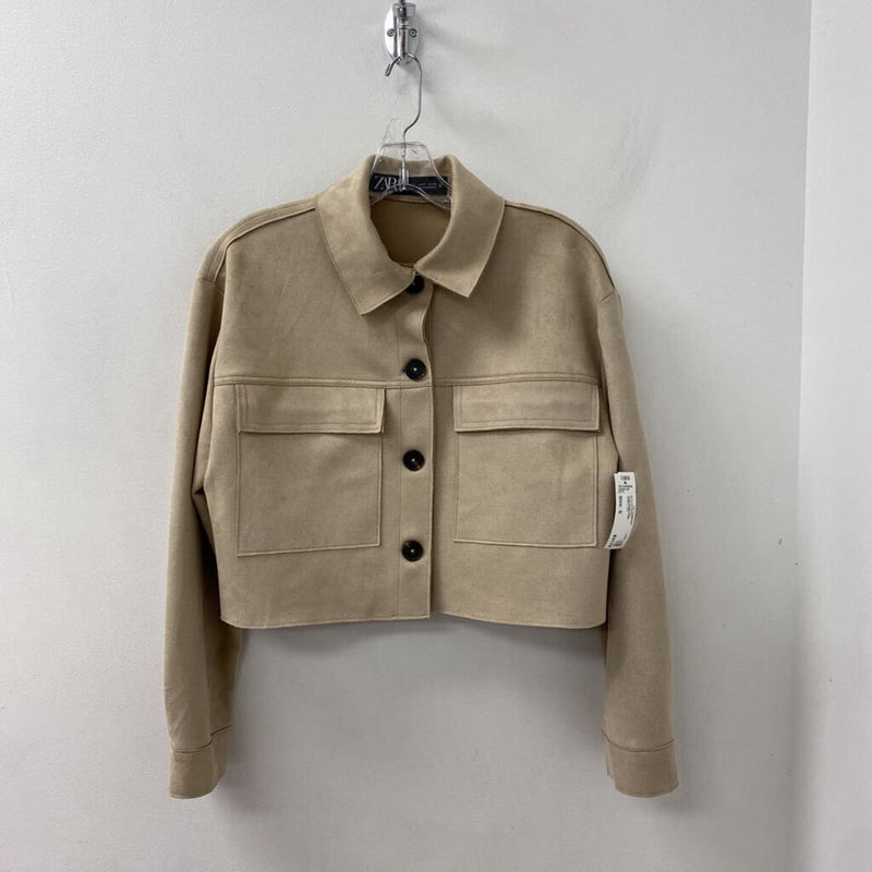 ZARA WOMEN'S BLAZER/JACKET beige S