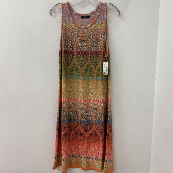 IVKO WOMEN'S DRESS peach blue green red L