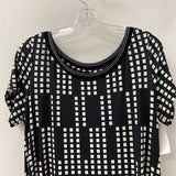 WOMEN'S DRESS black white geo XL/50IT