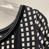 WOMEN'S DRESS black white geo XL/50IT