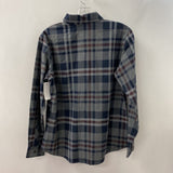 TILLEY endurables WOMEN'S BLOUSE/SHIRT grey navy brown plaid S