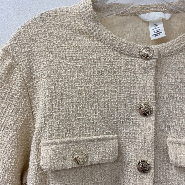 H&M WOMEN'S BLAZER/JACKET cream M