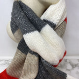 TOMMY HILFIGER WOMEN'S SCARF/SHAWL red beige grey