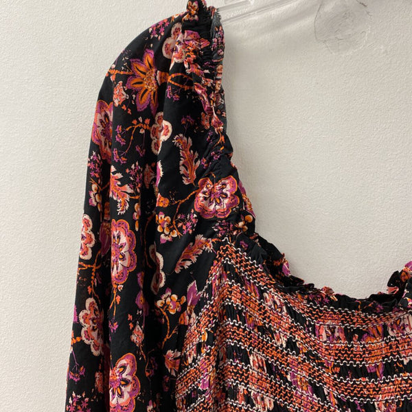 FREE PEOPLE WOMEN'S DRESS black pink orange XL