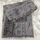 LE LUXE COLLECTION WOMEN'S SCARF/SHAWL grey blue pink