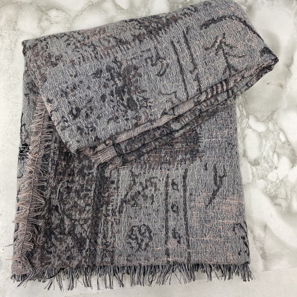 LE LUXE COLLECTION WOMEN'S SCARF/SHAWL grey blue pink