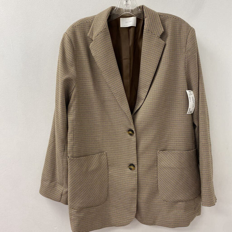 OAK + FORT WOMEN'S BLAZER/JACKET beige blue brown L