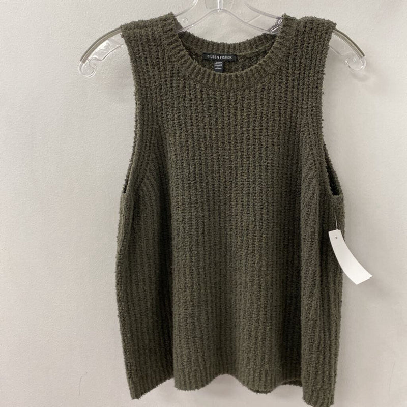 EILEEN FISHER WOMEN'S SWEATER olive green XS