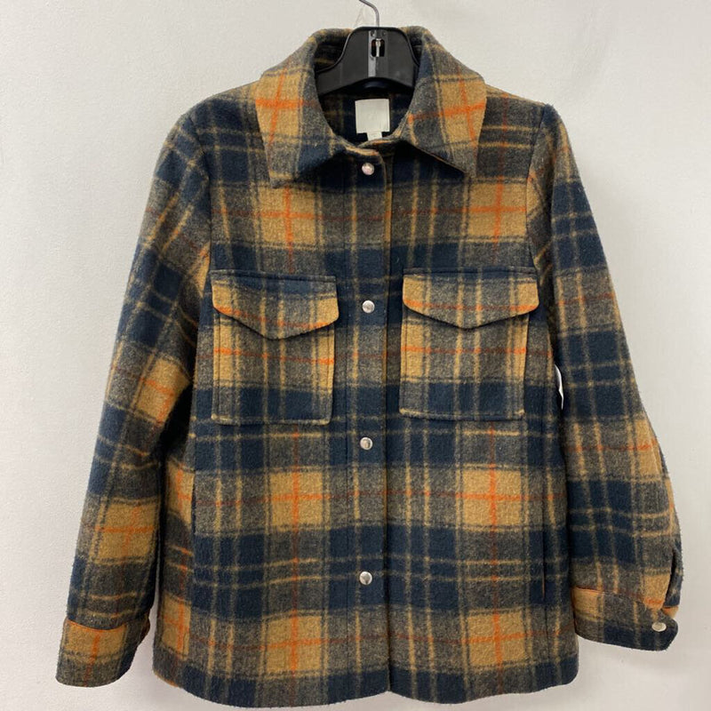 H&M WOMEN'S COAT orange brown black S