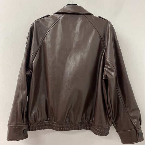 ZARA WOMEN'S BLAZER/JACKET burgundy M