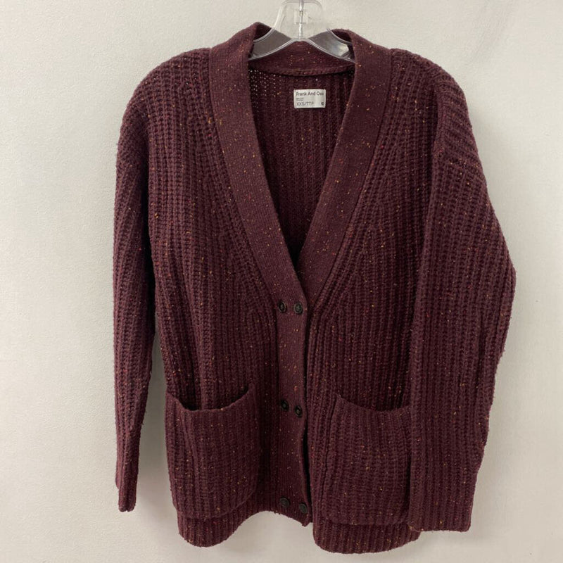 Frank and Oak WOMEN'S CARDIGAN burgundy XXS