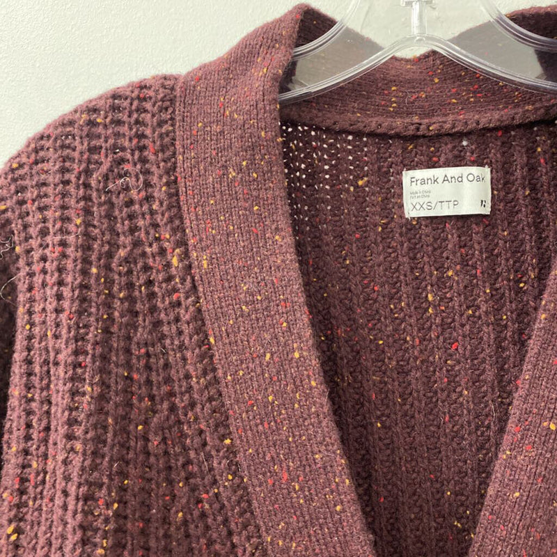 Frank and Oak WOMEN'S CARDIGAN burgundy XXS