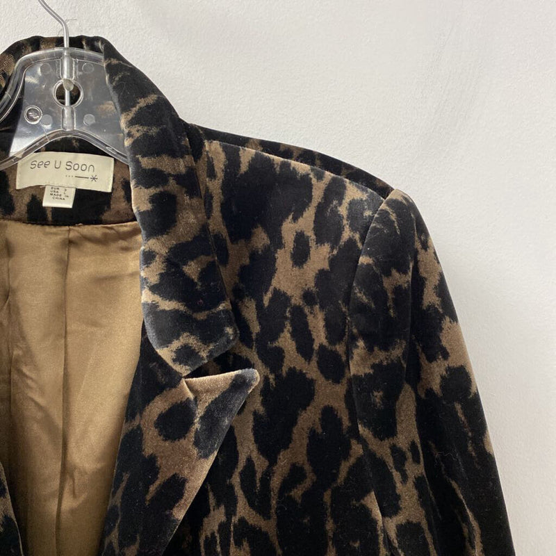 SEE U SOON WOMEN'S BLAZER/JACKET black tan L