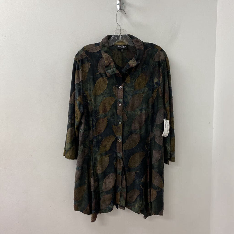 RED CORAL WOMEN'S TOP black cream brown L