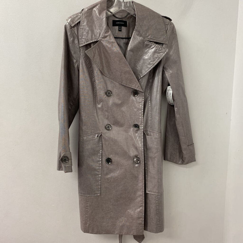 KAREN MILLEN WOMEN'S COAT silver 8