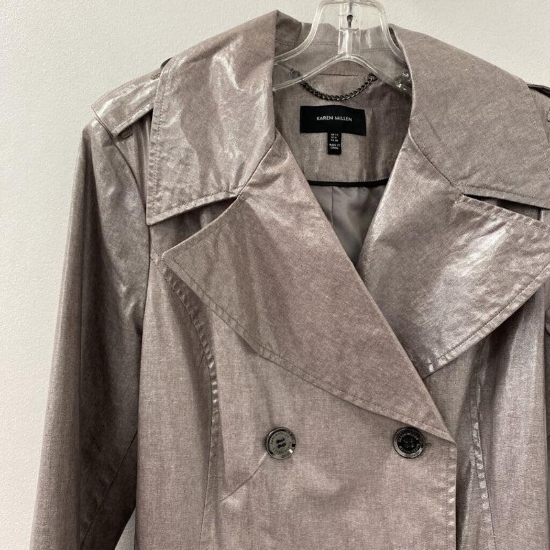 KAREN MILLEN WOMEN'S COAT silver 8