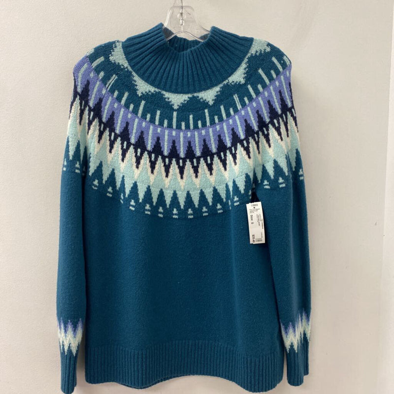 CASLON WOMEN'S SWEATER teal blue purple S