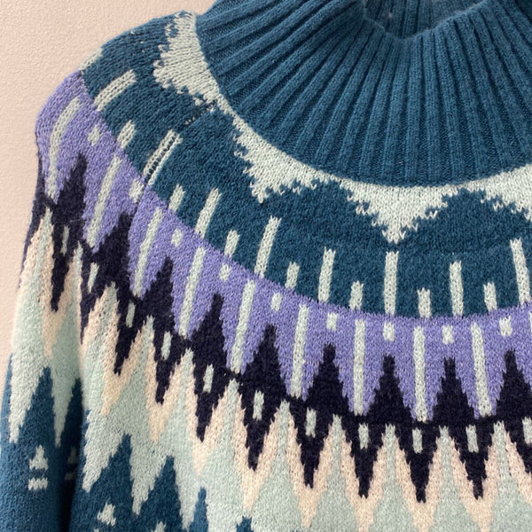 CASLON WOMEN'S SWEATER teal blue purple S