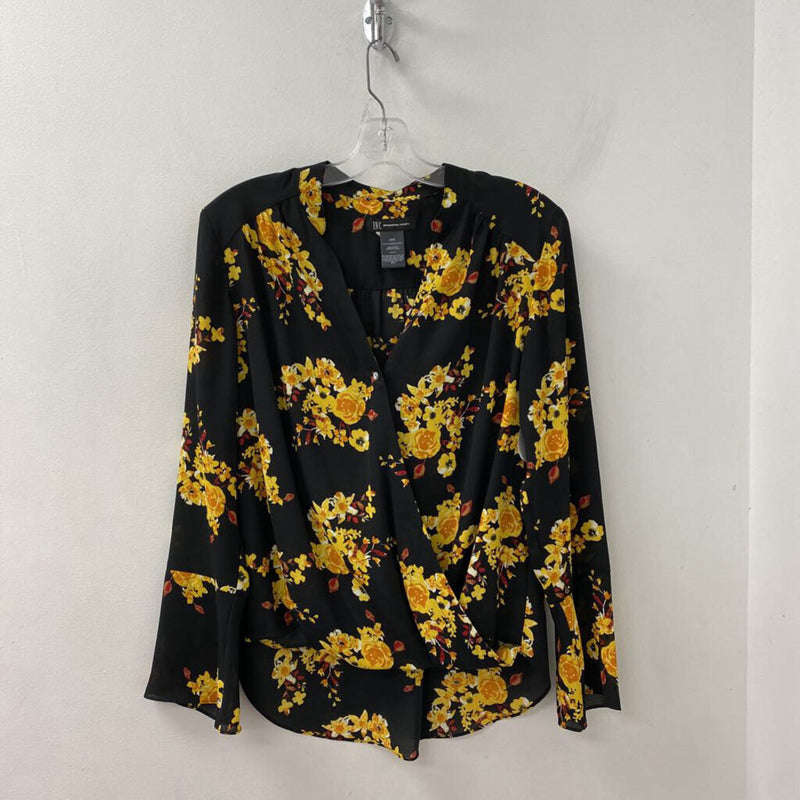 INC WOMEN'S BLOUSE/SHIRT black yellow M