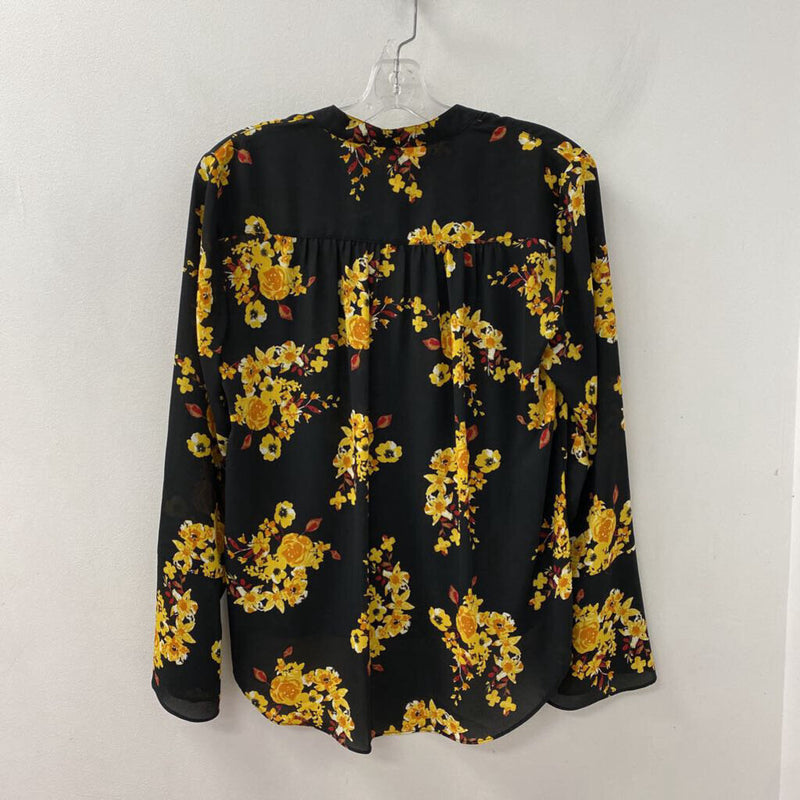 INC WOMEN'S BLOUSE/SHIRT black yellow M
