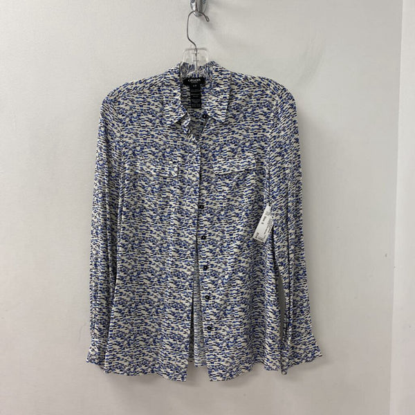 OLSEN WOMEN'S BLOUSE/SHIRT white blue navy S