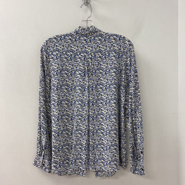 OLSEN WOMEN'S BLOUSE/SHIRT white blue navy S