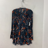 FREE PEOPLE WOMEN'S BLOUSE/SHIRT navy orange S
