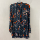 FREE PEOPLE WOMEN'S BLOUSE/SHIRT navy orange S