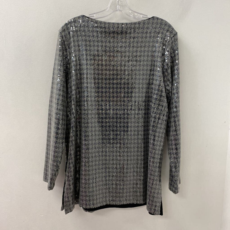 CHICOS WOMEN'S SWEATER grey black L/2