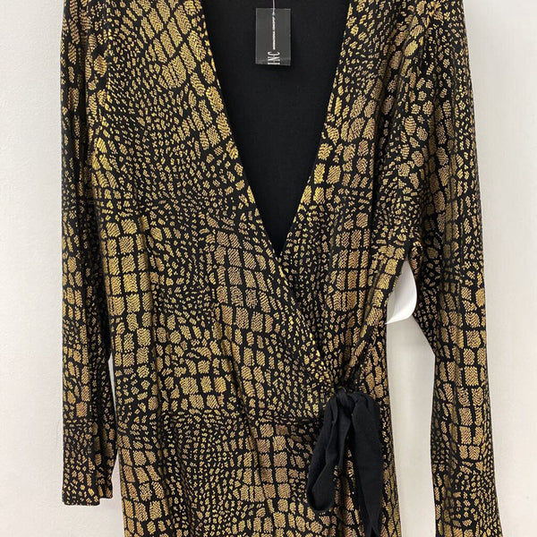 INC WOMEN'S DRESS black gold XL