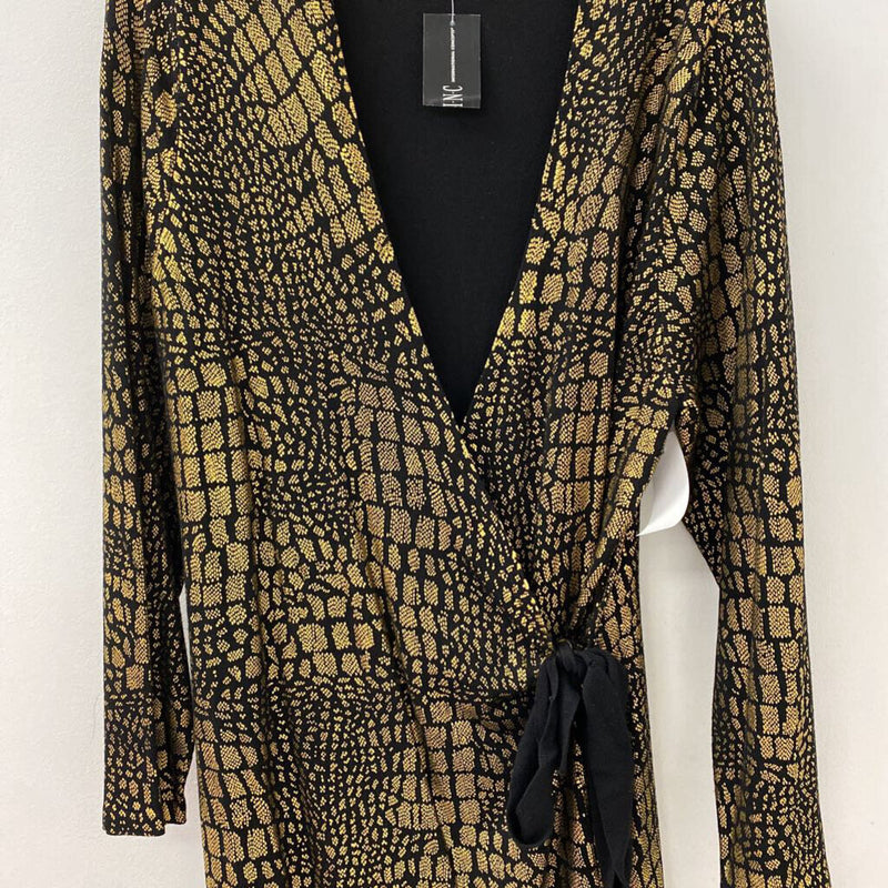 INC WOMEN'S DRESS black gold XL