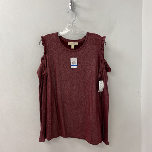 MICHAEL/Michael Kors WOMEN'S TOP burgundy silver XL