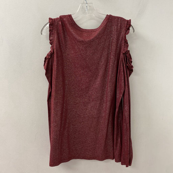 MICHAEL/Michael Kors WOMEN'S TOP burgundy silver XL