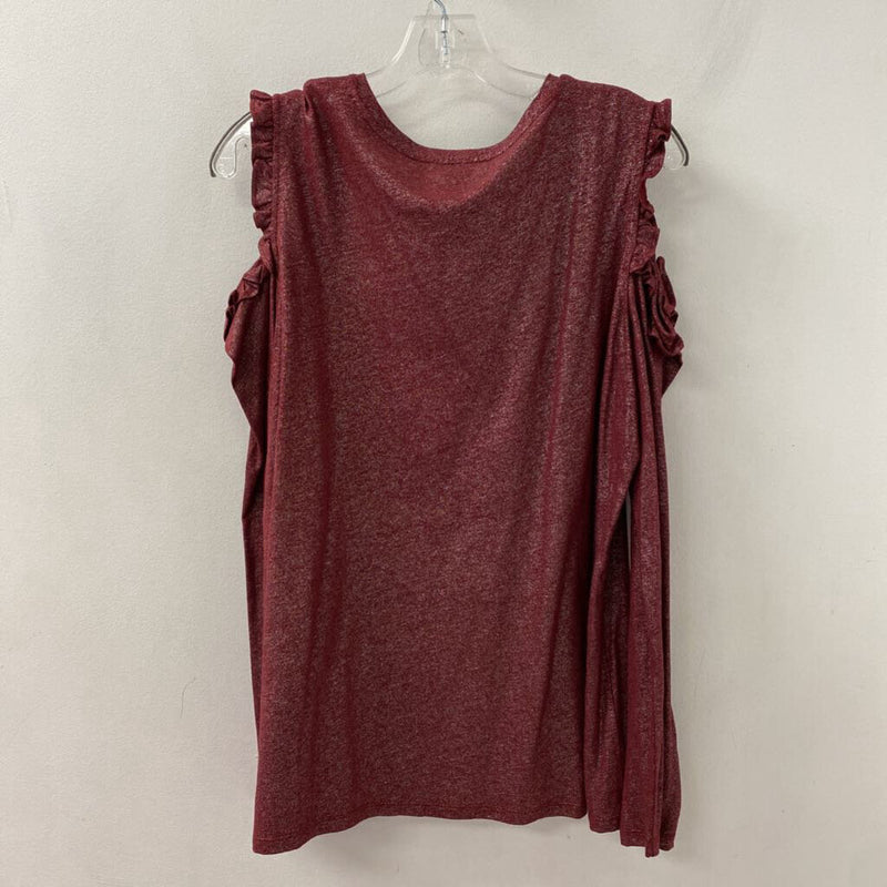 MICHAEL/Michael Kors WOMEN'S TOP burgundy silver XL
