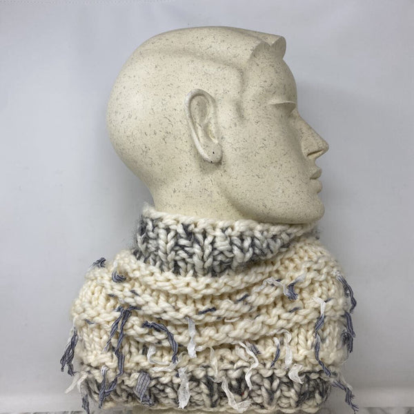 WOMEN'S SCARF/SHAWL white grey