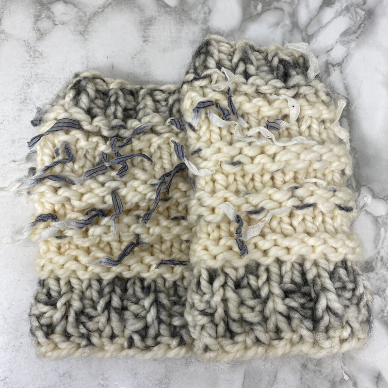 WOMEN'S SCARF/SHAWL white grey