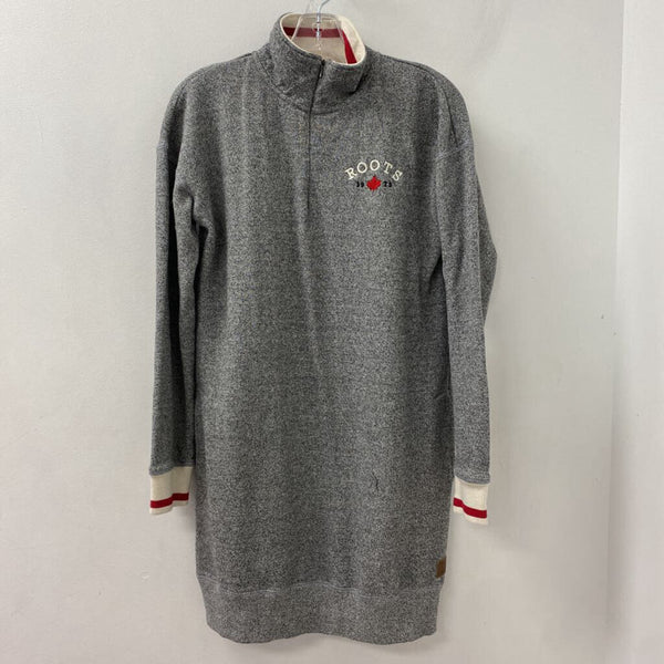 ROOTS WOMEN'S DRESS grey red cream M