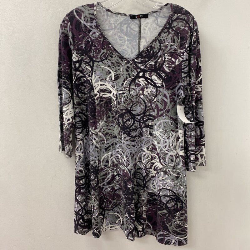 YEST WOMEN'S TOP black white purple S