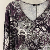 YEST WOMEN'S TOP black white purple S