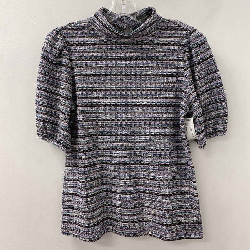 ANN TAYLOR WOMEN'S TOP purple blue white S