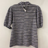 ANN TAYLOR WOMEN'S TOP purple blue white S