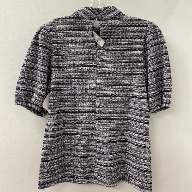 ANN TAYLOR WOMEN'S TOP purple blue white S