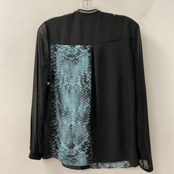 T TAHARI WOMEN'S BLOUSE/SHIRT black blue S