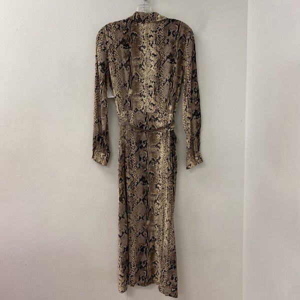 STRADIVARIUS WOMEN'S DRESS brown beige black M