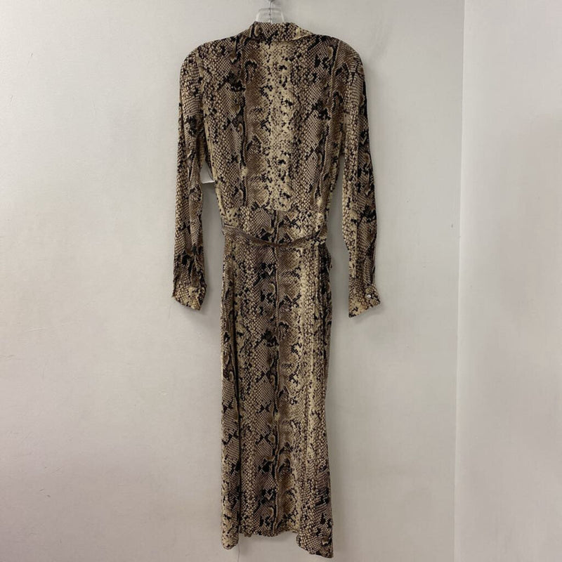 STRADIVARIUS WOMEN'S DRESS brown beige black M