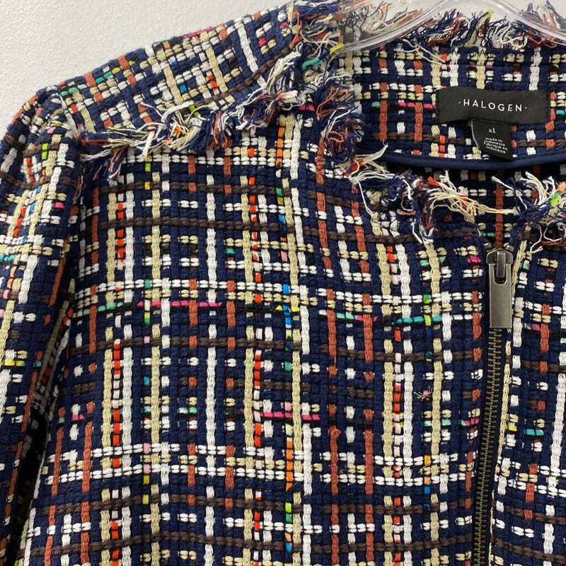 HALOGEN WOMEN'S BLAZER/JACKET navy multi XL