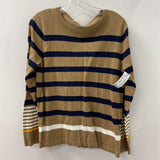 NEXT WOMEN'S SWEATER tan navy white 10/14