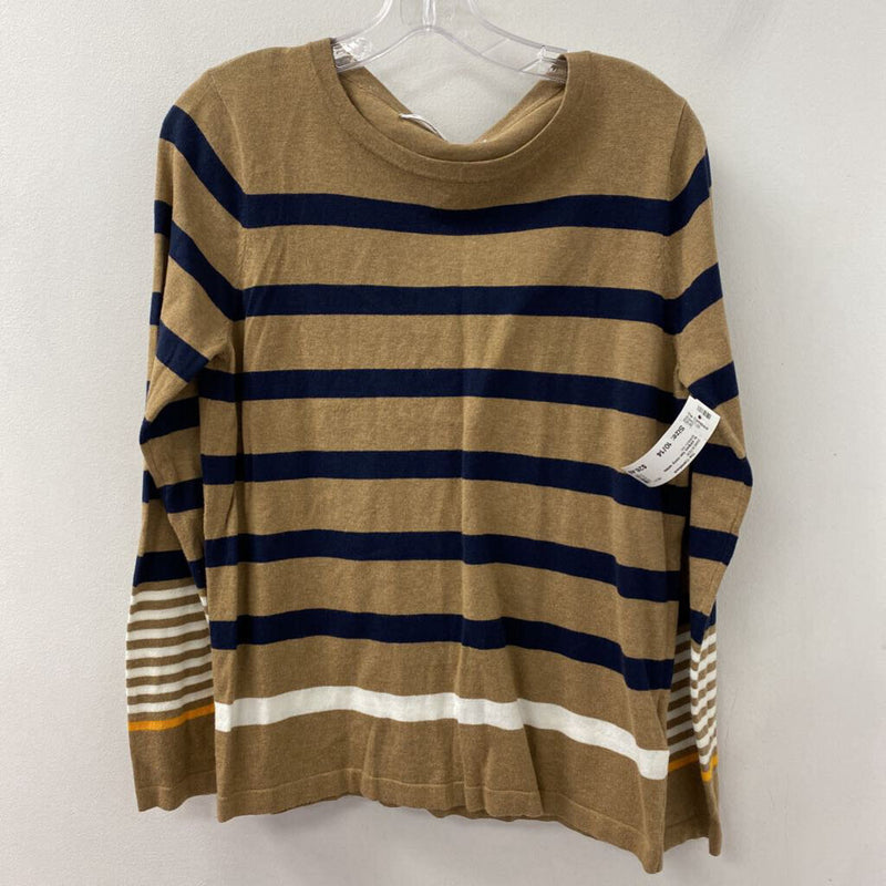 NEXT WOMEN'S SWEATER tan navy white 10/14