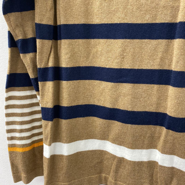 NEXT WOMEN'S SWEATER tan navy white 10/14