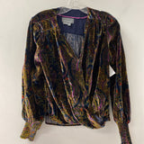 ANTHROPOLOGIE WOMEN'S TOP navy yellow green purple XS